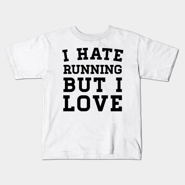 I Hate Running But I Love Ice Cream Kids T-Shirt by zubiacreative